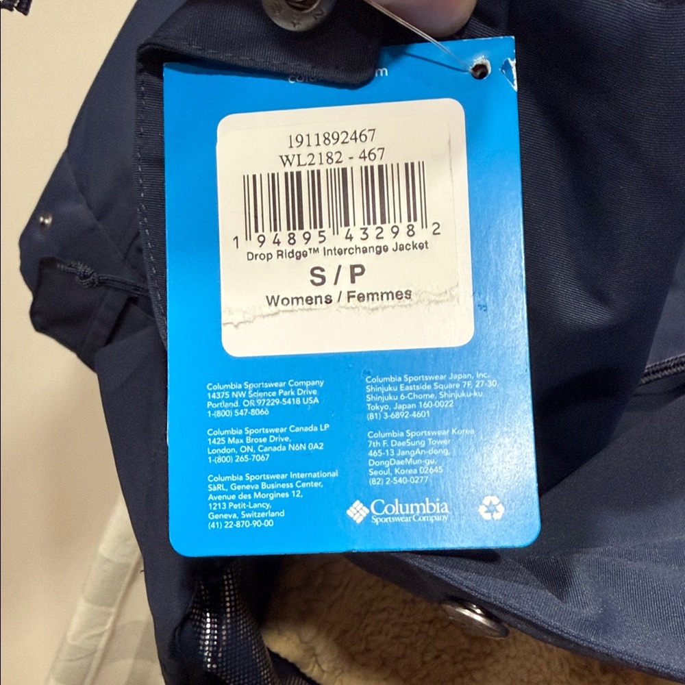 NEW w/ tags - Columbia Dark Blue Insulated Hooded Jacket - Picture 2 of 9
